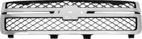 Front Grille Chrome Shell With Primed Insert + Hood Molding Direct Replacement Compatible With 2011-2014 Chevrolet Silverado 2500HD 3500HD GM1200639 GM1235124 20963700 20966058