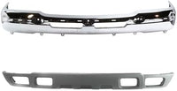 Front Bumper Chrome With Bracket + Lower Valance Air Deflector Textured Gray Direct Replacement Compatible With 2002-2006 Chevrolet Avalanche / 2003-2006 Silverado 1500 2500HD 3500