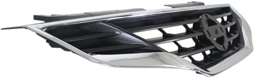 Front Grille Chrome Shell With Primed Insert Direct Replacement Compatible With 2010-2013 Nissan Altima NI1200245 62070ZX10A