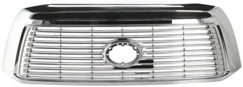 Front Grille Assembly Chrome Shell With Satin Nickel Insert Plastic Direct Replacement Compatible With 2010-2013 Toyota Tundra TO1200338 531000C250