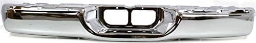 Rear Step Bumper Face Bar Chrome Steel Direct Replacement Compatible With 2000-2006 Toyota Tundra TO1102229 521510C021