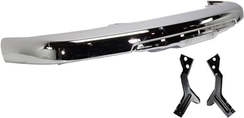 Front Bumper Impact Bar Chrome With Brackets Direct Replacement Compatible With 2004-2012 Chevrolet Colorado/GMC Canyon GM1002460 19210442
