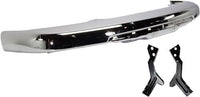 Front Bumper Impact Bar Chrome With Brackets Direct Replacement Compatible With 2004-2012 Chevrolet Colorado/GMC Canyon GM1002460 19210442