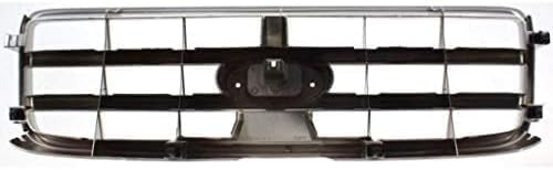 Front Grille Assembly Chrome Shell with Painted Dark Gray Insert Plastic Direct Replacement Compatible With 2003-2005 Subaru Forester SU1200127 91121SA050