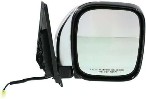 Set Of 2 Front Power Mirror Manual Folding Heated Chrome Plastic Left Driver & Right Passenger Side Direct Replacement Compatible With 2001-2006 Mitsubishi Montero MR478840 MR478839