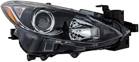 Front Head Light Assembly Plastic Right Passenger Side Direct Replacement Compatible With 2014-2016 Mazda 3 MA2503144 BPW1510K0