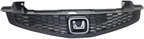 Front Grille Assembly Primed Shell And Insert Direct Replacement Compatible With 2012-2013 Honda Civic HO1200209 71121TS8A01