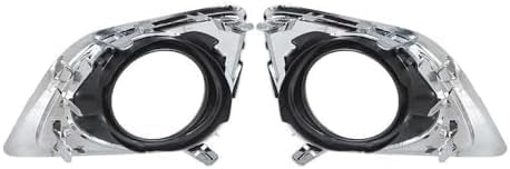 Set Of 2 Front Fog Light Molding Chrome Left Driver & Right Passenger Side Direct Replacement Compatible With 2013-2016 Toyota Venza TO1039183 TO1038183 520300T010 520400T010