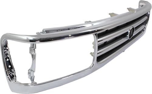 Front Grille Assembly Chrome Shell With Primed Insert Plastic Direct Replacement Compatible With 1993-1998 Toyota T100 TO1200192 5311134021