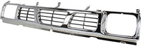 Front Grille Chrome Shell With Gray Insert Plastic Direct Replacement Compatible With 1993-1997 Nissan Pickup NI1200116 6231055G10