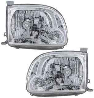 Set Of 2 Front Head Light Assembly Plastic Left Driver & Right Passenger Side Direct Replacement Compatible With 2005-2006 Toyota Tundra TO2502166 TO2503166 811500C040 811100C040