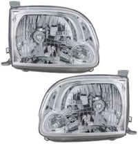 Set Of 2 Front Head Light Assembly Plastic Left Driver & Right Passenger Side Direct Replacement Compatible With 2005-2006 Toyota Tundra TO2502166 TO2503166 811500C040 811100C040