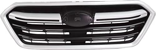 Front Grille Primed Shell And Insert Plastic With Silver Molding Direct Replacement Compatible With 2018-2019 Subaru Outback SU1200173 91121AL16B