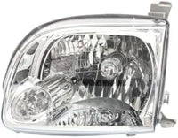 Set Of 2 Front Head Light Assembly Plastic Left Driver & Right Passenger Side Direct Replacement Compatible With 2005-2006 Toyota Tundra TO2502166 TO2503166 811500C040 811100C040