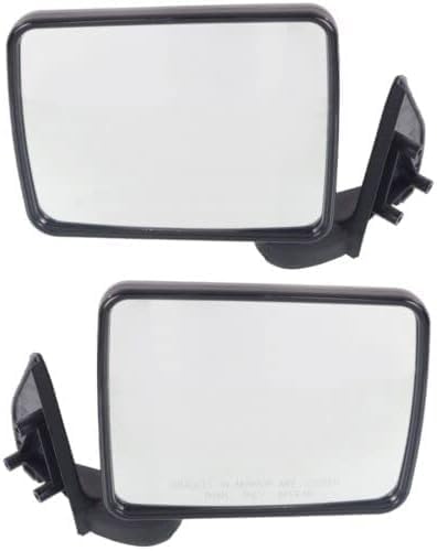 Set Of 2 Front Mirrors Manual Folding Non-Heated Paintable Plastic Right Passenger & Left Driver Side Direct Replacement Compatible With 1987-1993 Ram 50 Pickup CH1321140 CH1320140