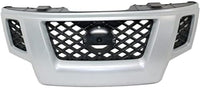 Front Grille Painted Silver Shell With Gray Insert Plastic Direct Replacement Compatible With 2009-2013 Nissan Xterra NI1200241 62310ZL00A