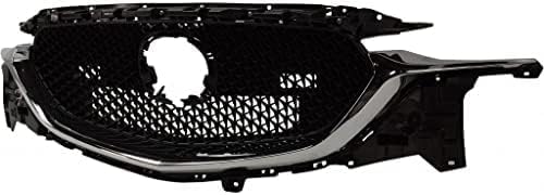 Front Grille Assembly Textured Gray With Chrome Molding Plastic Direct Replacement Compatible With 2017-2021 Mazda CX-5 MA1200215 KB8D50710J