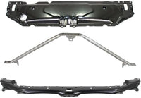 Front Radiator Support Black Aluminum + Lower Center Panel Steel Direct Replacement Compatible With 2004-2010 BMW 5-Series BM1225114 BM1225124 51647033745 51647163462