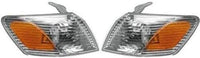 Front Head Lights Assembly + Corner Lamps Plastic Left Driver & Right Passenger Side Direct Replacement Compatible With 2000-2001 Toyota Camry TO2502130 TO2503130 TO2531136 TO2530136