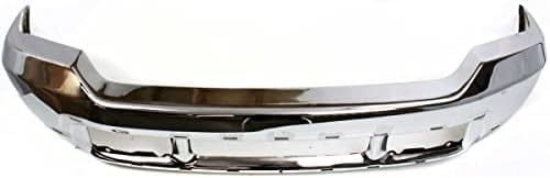 Front Bumper Chrome Steel With Holes For Lower Cover + Upper Valance Textured Direct Replacement Compatible With 1999-2004 Ford F-Series Super Duty/Excursion FO1002375 FO1095176