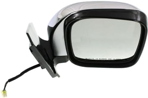 Set Of 2 Front Power Mirror Manual Folding Heated Chrome Plastic Left Driver & Right Passenger Side Direct Replacement Compatible With 2001-2006 Mitsubishi Montero MR478840 MR478839