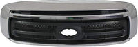 Front Grille Assembly Chrome Shell And Textured Insert Plastic Direct Replacement Compatible With 2010-2013 Toyota Tundra TO1200337 531000C230