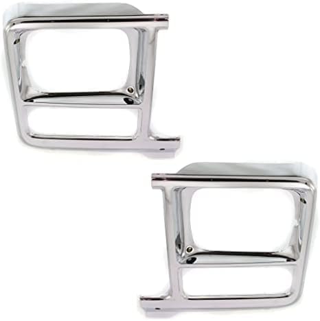Set of 2 Front Head Light Door Bezel Rectangular Left Driver & Right Passenger Side Direct Replacement Compatible With 1979-1980 Chevrolet/GMC/Suburban/C/K Series GM2513101