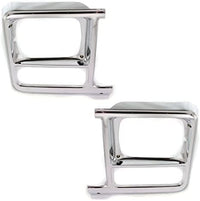 Set of 2 Front Head Light Door Bezel Rectangular Left Driver & Right Passenger Side Direct Replacement Compatible With 1979-1980 Chevrolet/GMC/Suburban/C/K Series GM2513101