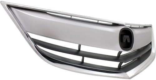 Front Grille Chrome Shell With Primed Insert Plastic Direct Replacement Compatible With 2013-2015 Acura ILX AC1200117 71121TX6A11-PFM