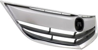Front Grille Chrome Shell With Primed Insert Plastic Direct Replacement Compatible With 2013-2015 Acura ILX AC1200117 71121TX6A11-PFM