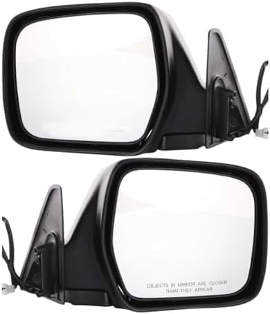 Set Of 2 Front Power Mirror Manual Folding Non-Heated Primed Right & Left Side Direct Replacement Compatible With 1990-1997 Toyota Land Cruiser / 1996-1997 Lexus LX450 TO1320146