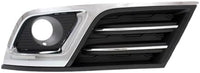 Set Of 2 Front Fog Light Moldings Textured Plastic With Chrome Trim Left Driver & Right Passenger Side Direct Replacement Compatible With 2013-2017 Chevrolet Traverse