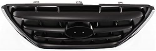 Front Grille Chrome Shell With Primed Insert Plastic Direct Replacement Compatible With 2004-2006 Hyundai Elantra HY1200140 863602D500