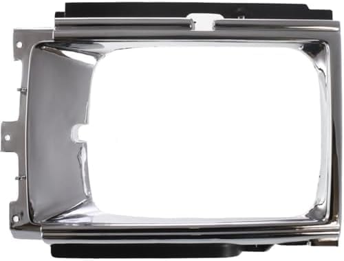 Set Of 2 Front Headlight Door Bezel Chrome Plastic Right Passenger & Left Driver Side Direct Replacement Compatible With 1984-1986 Toyota 4Runner / Pickup TO2513102 TO2512102