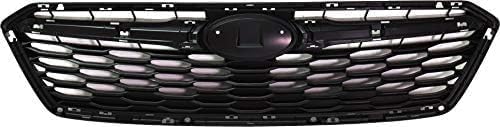 Front Grille Assembly Textured Black Shell And Insert Plastic Direct Replacement Compatible With 2017-2019 Subaru Impreza SU1200170 91122FL00B