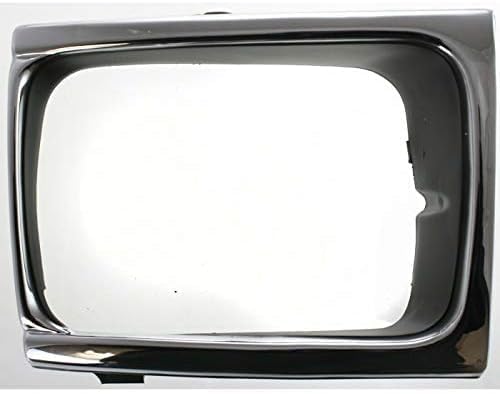 Set Of 2 Front Head Light Door Bezel Chrome Plastic Left Driver & Right Passenger Side Direct Replacement Compatible With 1992-1995 Toyota Pickup TO2513118 TO2512116