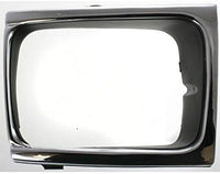 Set Of 2 Front Head Light Door Bezel Chrome Plastic Left Driver & Right Passenger Side Direct Replacement Compatible With 1992-1995 Toyota Pickup TO2513118 TO2512116