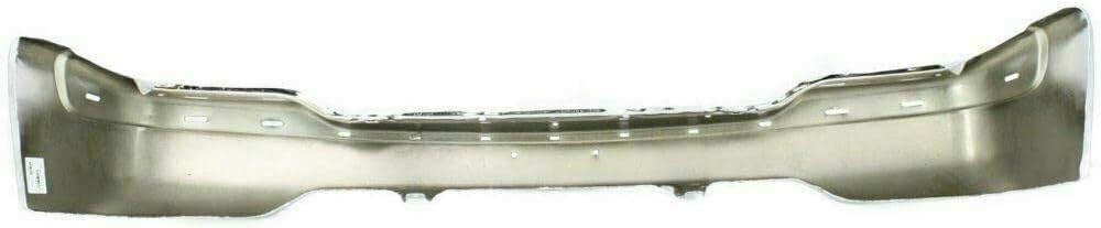 Front Bumper Chrome + Upper Cover Primed + Lower Valance Textured Fog Lights Right & Left Side Direct Replacement Compatible With For GMC Sierra 1999-2002 / Yukon 2000-2006 1500 2500