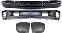 Front Bumper Steel + Lower Valance Air Deflector Primed + End Caps Left Driver & Right Passenger Side Direct Replacement Compatible With 2009-2013 Chevrolet Silverado 1500 GM1002836