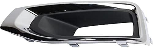 Set Of 2 Front Fog Light Molding Primed With Chrome Bezel Left Driver & Right Passenger Side Direct Replacement Compatible With 2015-2020 GMC Yukon/XL GM1039187 GM1038187 22936427