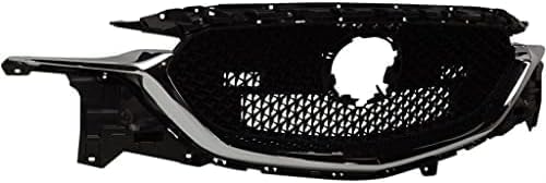 Front Grille Assembly Textured Gray With Chrome Molding Plastic Direct Replacement Compatible With 2017-2021 Mazda CX-5 MA1200215 KB8D50710J