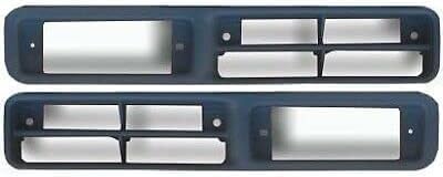 Front Bumper + End Caps Chrome Steel + Fog Lamp Moldings Bezel Primed Right Passenger & Left Driver Side Direct Replacement Compatible With 1993-1996 Nissan Pickup NI1002101 NI1005134