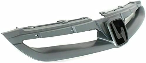 Front Upper Textured + Lower Primed Grille Direct Replacement Compatible With 2006-2007 Honda Accord HO1200179 HO1036101 71121SDAA10ZA 71102SDAA00