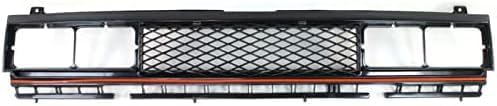Front Grille Primed Shell And Mesh Insert With Red Molding Direct Replacement Compatible With 1983-1986 Nissan 720 NI1200118 6231084W00