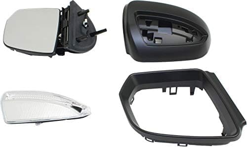 Front Power Mirror Manual Folding Heated Primed With Signal & Puddle Light Right Side Direct Replacement Compatible With 2009-2010 Mercedes Benz GL-Class/ML-Class 1648102893