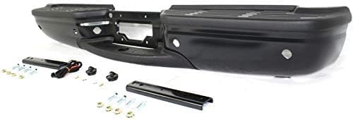 Step Bumper Assembly Primed With Rear Object Sensor Holes & Brackets Direct Replacement Compatible With 2001-2007 Ford F-250 F-350 Super Duty 3C3Z17906BA-PFM