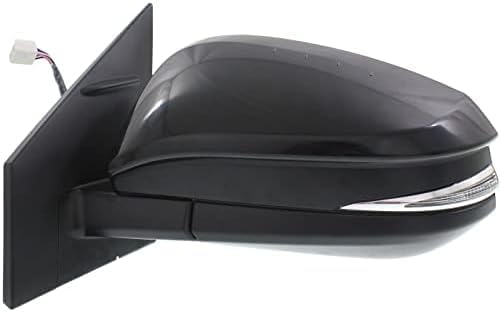 Set Of 2 Front Power Mirror Manual Folding Heated Primed Right Passenger & Left Driver Side With LED Signal Light Replacement Compatible With 2013-2015 Toyota RAV4 TO1321310 TO1320310