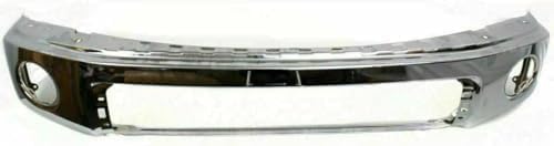 Front Bumper Chrome Steel Without Parking Aid Sensor Holes + Mounting Arm Brackets Left & Right Side Direct Replacement Compatible With 2007-2013 Toyota Tundra TO1002182 TO1067166