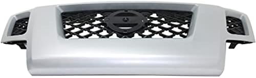 Front Grille Painted Silver Shell With Gray Insert Plastic Direct Replacement Compatible With 2009-2013 Nissan Xterra NI1200241 62310ZL00A