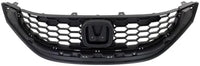 Front Grille Textured Shell And Insert Plastic Direct Replacement Compatible With 2013-2015 Honda Civic HO1200216 71121TR3A01